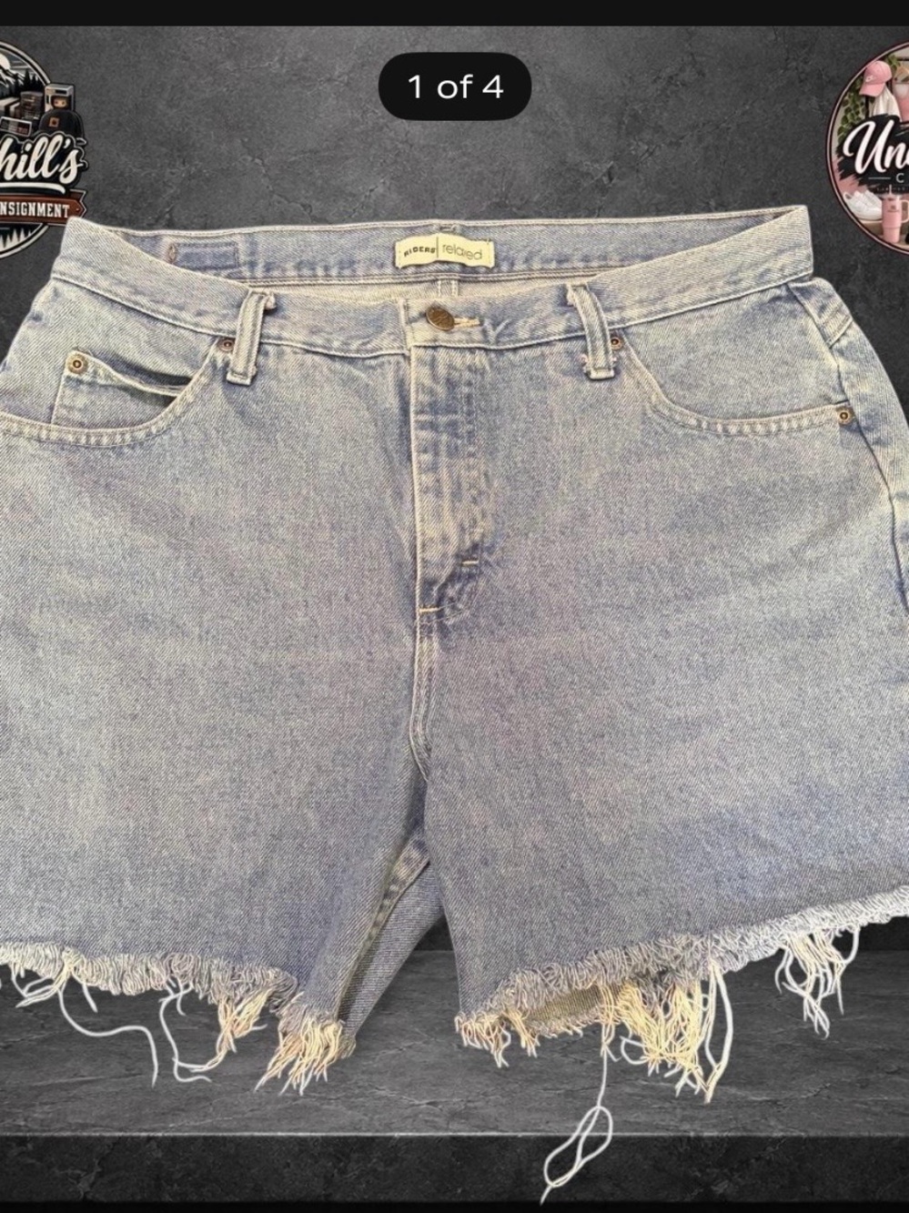 Riders by Lee Light Blue Frayed Denim Cutoff Shorts